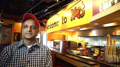 Raj Patel, co-owner of Moe's Southwest Grill, Somerset, NJ, is a business banking customer featured in a series of Unity Bank videos.