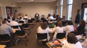 Dr. Dan Gottlieb and audience of healthcare professionals at his May 1, 2014 "Schwartz Rounds" lecture at Virtua Health, Voorhees, NJ.